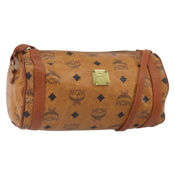 MCM Logogram Vicetos Shoulder Bag PVC Brown Gold Auth BA9360