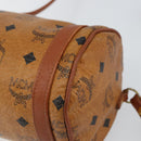 MCM Logogram Vicetos Shoulder Bag PVC Brown Gold Auth BA9360-15
