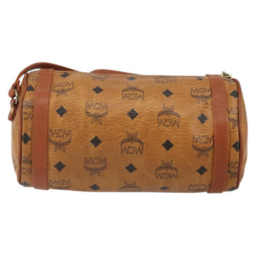 MCM Logogram Vicetos Shoulder Bag PVC Brown Gold Auth BA9360 - 0