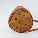MCM Logogram Vicetos Shoulder Bag PVC Brown Gold Auth BA9360-3