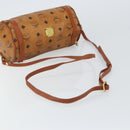 MCM Logogram Vicetos Shoulder Bag PVC Brown Gold Auth BA9360-7