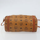 MCM Logogram Vicetos Shoulder Bag PVC Brown Gold Auth BA9360-5