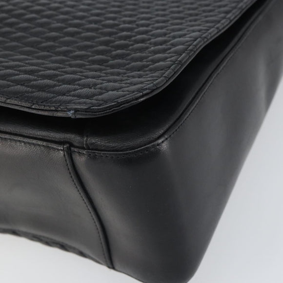 BALLY Tote Bag Leather Black Gold Auth BA9361