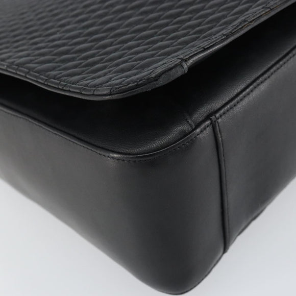 BALLY Tote Bag Leather Black Gold Auth BA9361