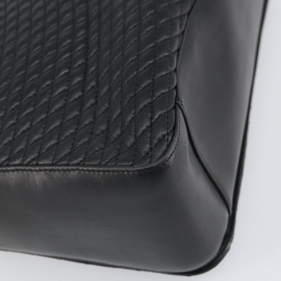 BALLY Tote Bag Leather Black Gold Auth BA9361