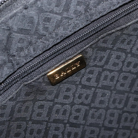 BALLY Tote Bag Leather Black Gold Auth BA9361