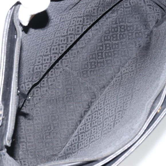 BALLY Tote Bag Leather Black Gold Auth BA9361