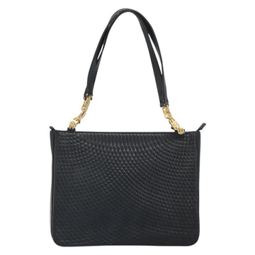 BALLY Tote Bag Leather Black Gold Auth BA9361 - 0