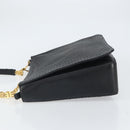 BALLY Tote Bag Leather Black Gold Auth BA9361-5