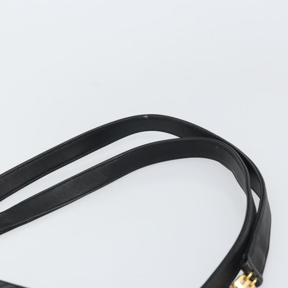 BALLY Tote Bag Leather Black Gold Auth BA9361