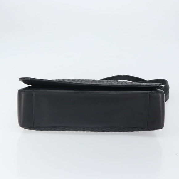 BALLY Tote Bag Leather Black Gold Auth BA9361