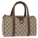 GUCCI GG Supreme Web Sherry Line Hand Bag PVC Beige Gold 40 02 006 Auth BA9363-1