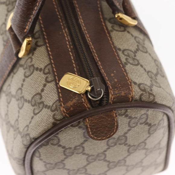 GUCCI GG Supreme Web Sherry Line Hand Bag PVC Beige Gold 40 02 006 Auth BA9363