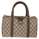 GUCCI GG Supreme Web Sherry Line Hand Bag PVC Beige Gold 40 02 006 Auth BA9363-13
