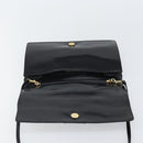 VALENTINO Shoulder Bag Leather Black Gold Auth BA9364-10