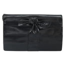 VALENTINO Shoulder Bag Leather Black Gold Auth BA9364-13