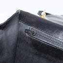 VALENTINO Shoulder Bag Leather Black Gold Auth BA9364-21