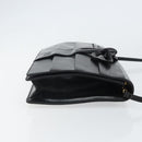 VALENTINO Shoulder Bag Leather Black Gold Auth BA9364-3
