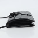 VALENTINO Shoulder Bag Leather Black Gold Auth BA9364-4