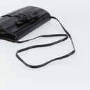 VALENTINO Shoulder Bag Leather Black Gold Auth BA9364-7
