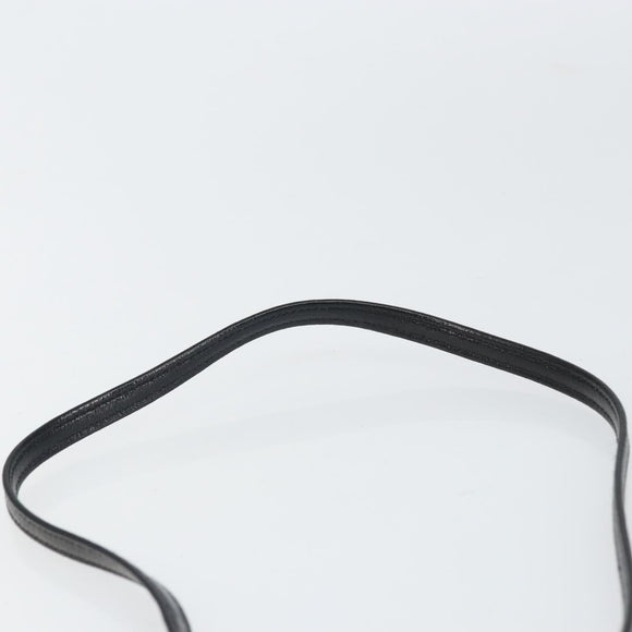 VALENTINO Shoulder Bag Leather Black Gold Auth BA9364