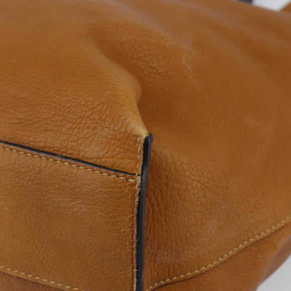 Chloe Kelly Tote Bag Leather Brown Gold Auth BA9368