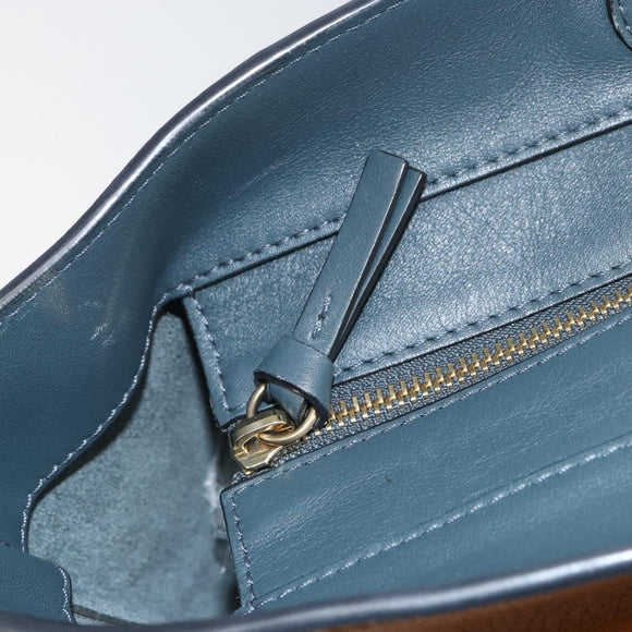 Chloe Kelly Tote Bag Leather Brown Gold Auth BA9368