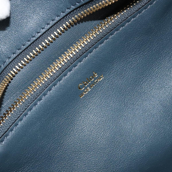 Chloe Kelly Tote Bag Leather Brown Gold Auth BA9368