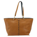 Chloe Kelly Tote Bag Leather Brown Gold Auth BA9368-2