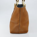 Chloe Kelly Tote Bag Leather Brown Gold Auth BA9368-5