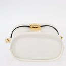 VERSACE Vanity Shoulder Bag Leather 2way White Gold Auth BA9371-5