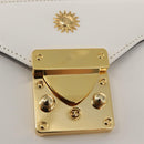 VERSACE Vanity Shoulder Bag Leather 2way White Gold Auth BA9371-19