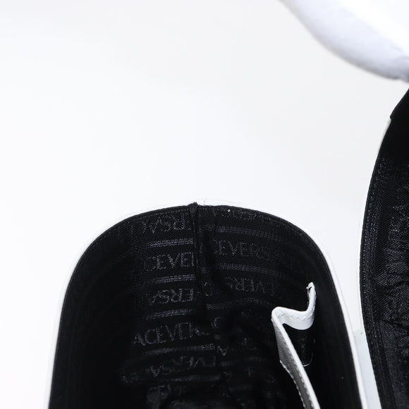 VERSACE Vanity Shoulder Bag Leather 2way White Gold Auth BA9371