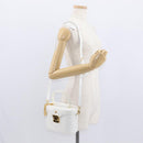 VERSACE Vanity Shoulder Bag Leather 2way White Gold Auth BA9371-25