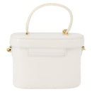 VERSACE Vanity Shoulder Bag Leather 2way White Gold Auth BA9371-2