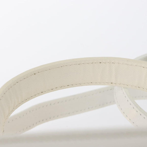 VERSACE Vanity Shoulder Bag Leather 2way White Gold Auth BA9371