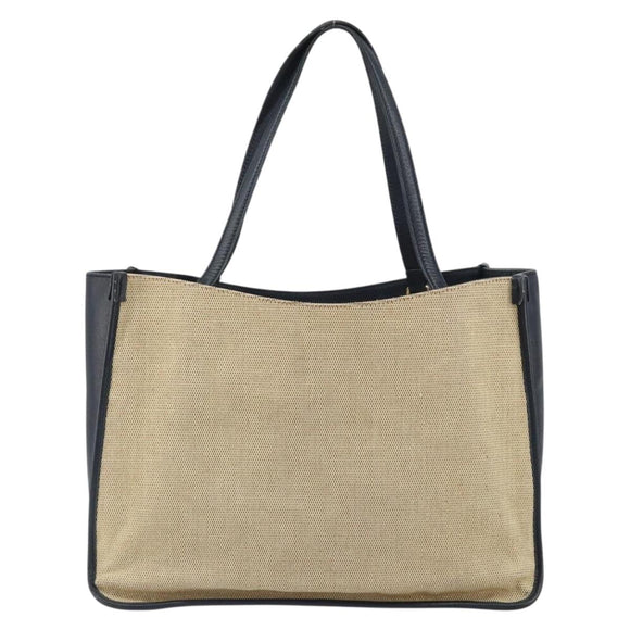 GUCCI Horsebit Tote Bag Canvas Beige Gold 623694 Auth BA9373