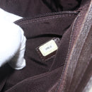 CHANEL Tote Bag Caviar Skin Dark Brown Gold CC Auth BA9375-23