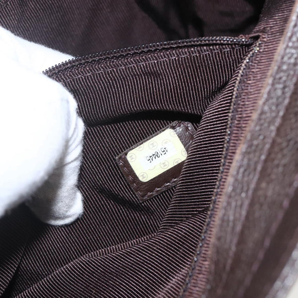 CHANEL Tote Bag Caviar Skin Dark Brown Gold CC Auth BA9375