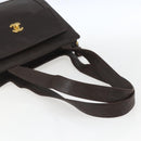 CHANEL Tote Bag Caviar Skin Dark Brown Gold CC Auth BA9375-7