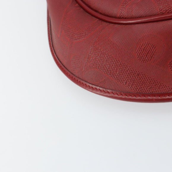 Christian Dior Trotter Canvas Shoulder Bag PVC Red Gold Auth BA9376