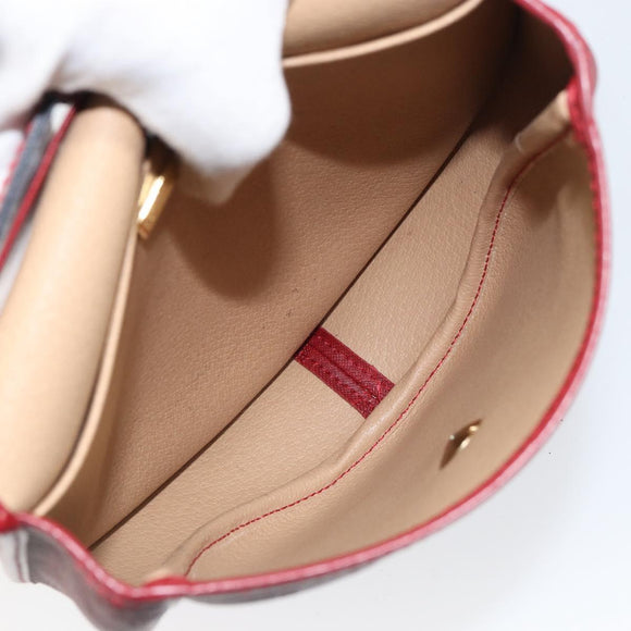 Christian Dior Trotter Canvas Shoulder Bag PVC Red Gold Auth BA9376