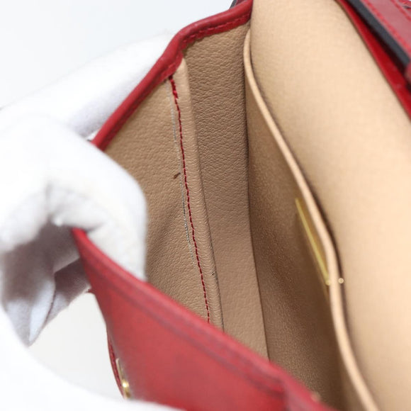 Christian Dior Trotter Canvas Shoulder Bag PVC Red Gold Auth BA9376