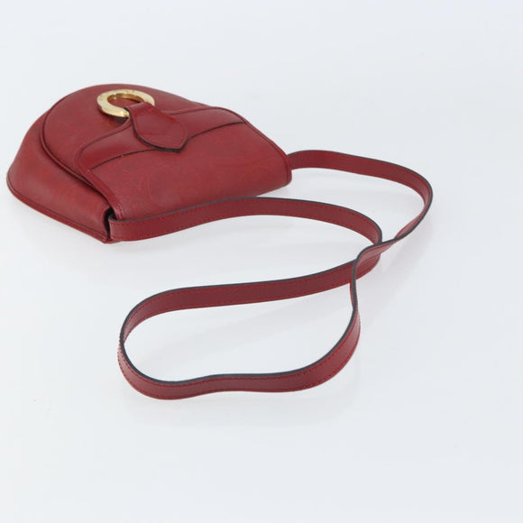 Christian Dior Trotter Canvas Shoulder Bag PVC Red Gold Auth BA9376