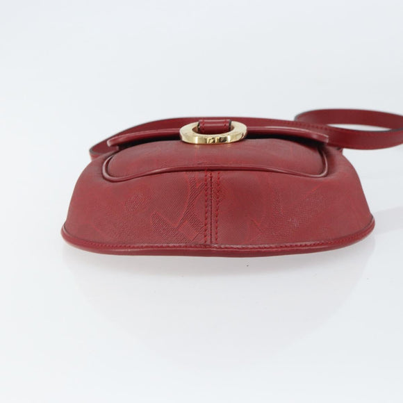 Christian Dior Trotter Canvas Shoulder Bag PVC Red Gold Auth BA9376