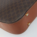 CELINE Macadam Canvas Shoulder Bag PVC Leather Brown Gold Auth BA9377-15