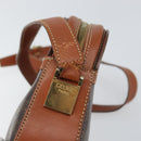 CELINE Macadam Canvas Shoulder Bag PVC Leather Brown Gold Auth BA9377-9