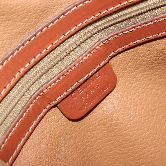 CELINE Macadam Canvas Shoulder Bag PVC Leather Brown Gold Auth BA9377