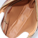 CELINE Macadam Canvas Shoulder Bag PVC Leather Brown Gold Auth BA9377-11