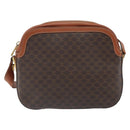 CELINE Macadam Canvas Shoulder Bag PVC Leather Brown Gold Auth BA9377-13